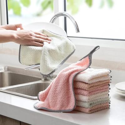 5 teile/satz Hängen Superfeinen Faser Reinigung Tuch Geschirrtuch Küche Handtuch Haushalt Quadrat Reinigung Tuch Starke Wasser Absorption