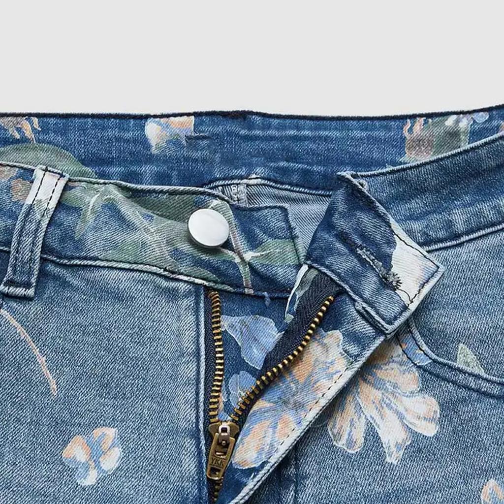 Kadın Denim Klasik Çok Yönlü Yüksek Bel Moda Şort