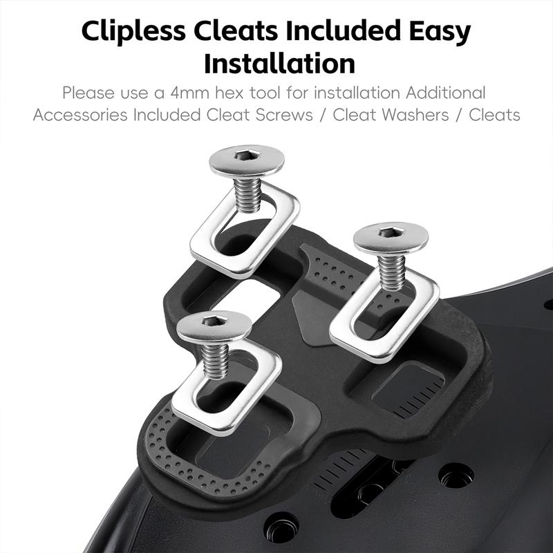 WEST BIKING Road Bike Pedals Nylon Bicycle Locking Pedals Cycling Bearing Cleats Clipless Pedal Look System With Locking Plates