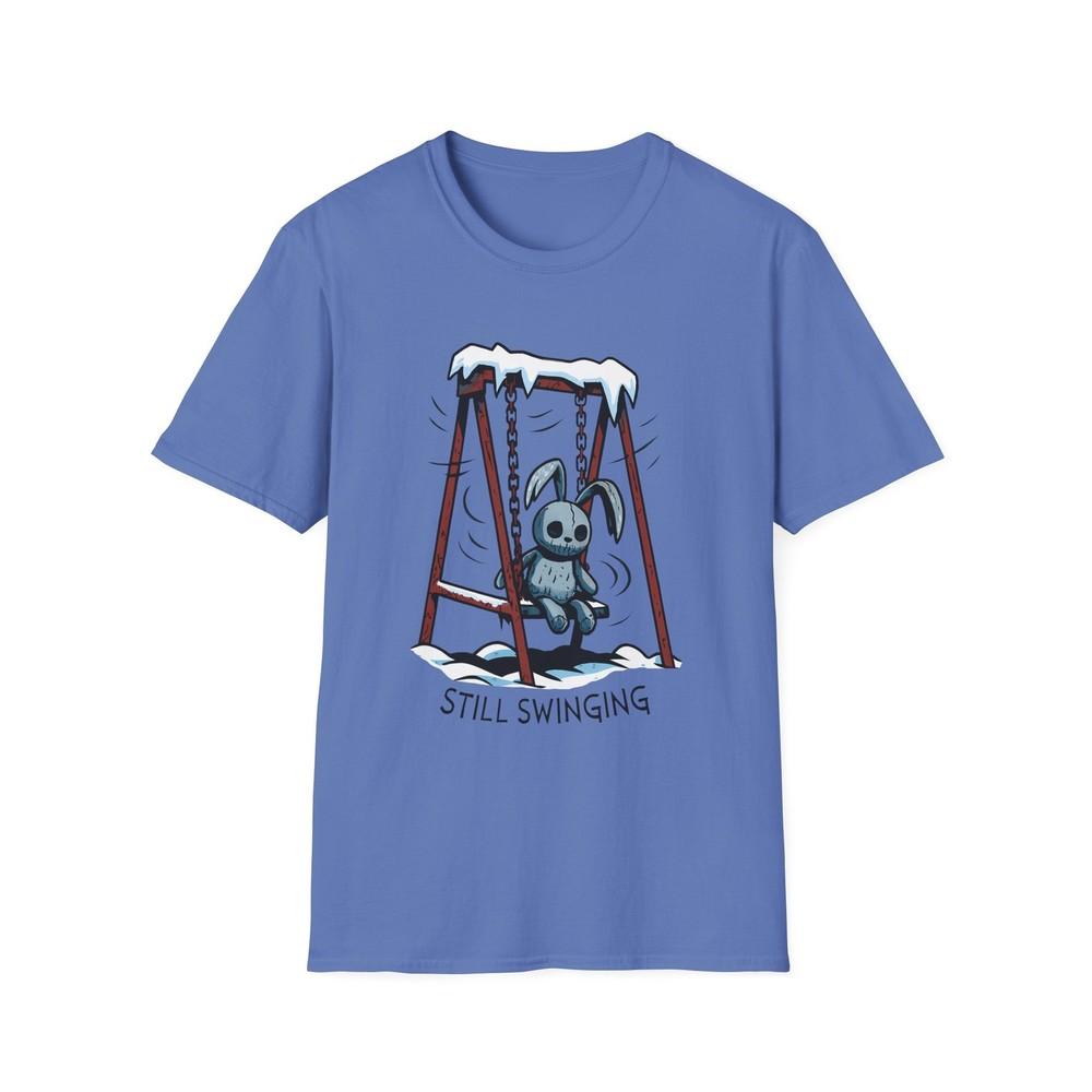 

Unisex Softstyle T-Shirt Bunny Swing Snowy Playground Christmas Winter Holiday L
