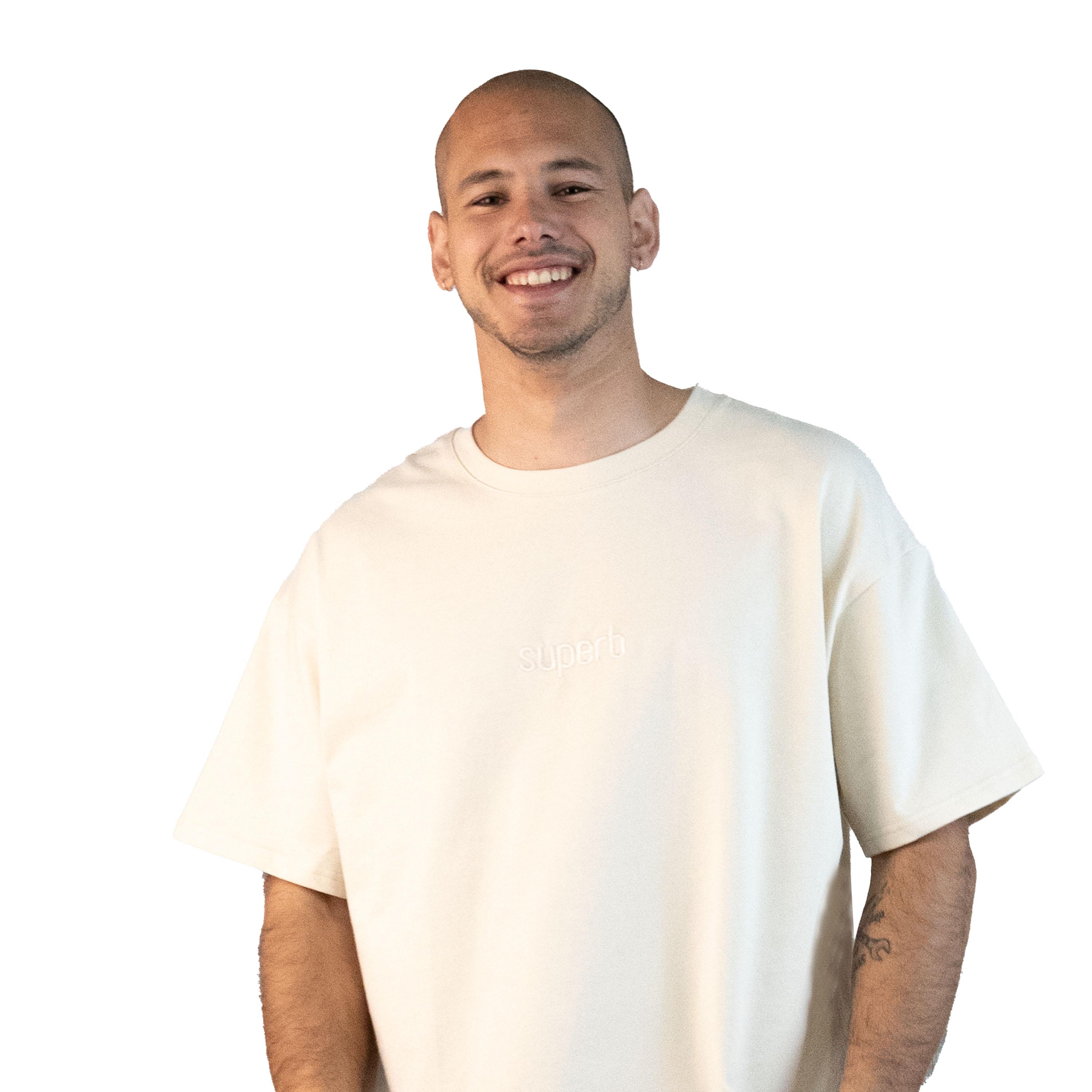 Camiseta Oversize Manga Corta 3900 para Hombre L beige