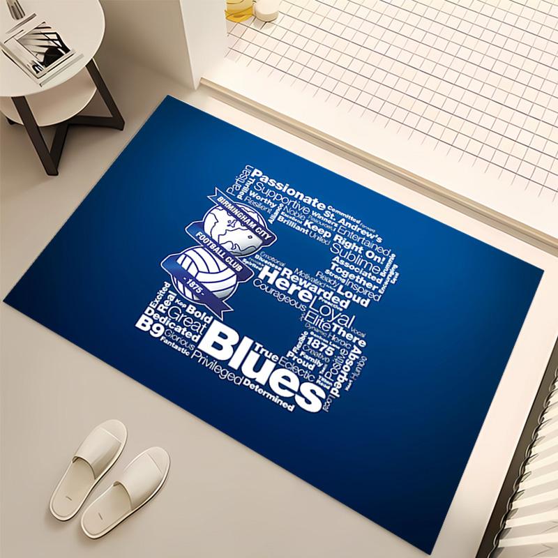 1pc BIRMINGHAM CITY LOGO Print Area Rug - Soft, Washable Non-Slip Indoor Mat, Living Room, Home Office Decorative Rug,Office Decorative