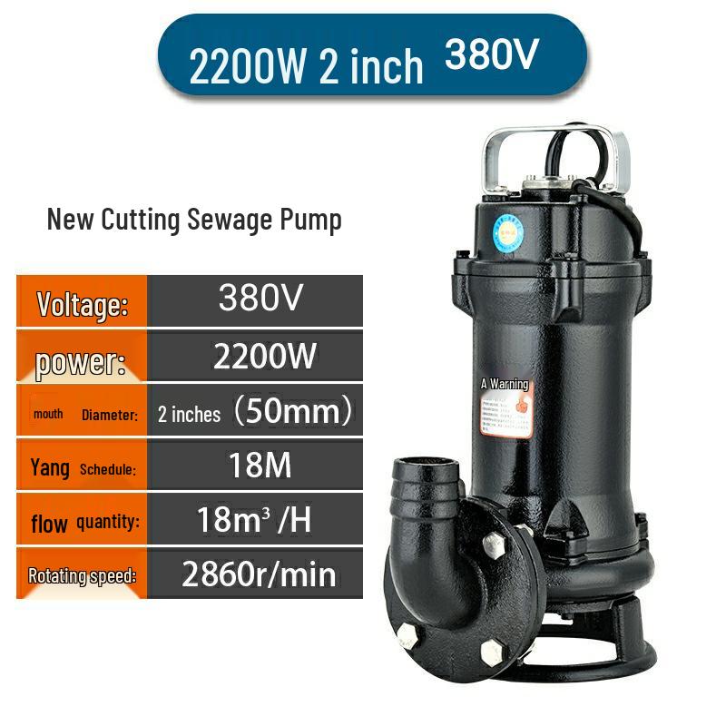 220V Submersible Sewage Pump with Blade for Septic Tanks & Biogas Digesters