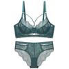 Sexy Ultra-thin Lace Push Up Bra Set Classic Hollow Bandage Women Underwear Transparent Intimates Plus Size Bra and Panties Set