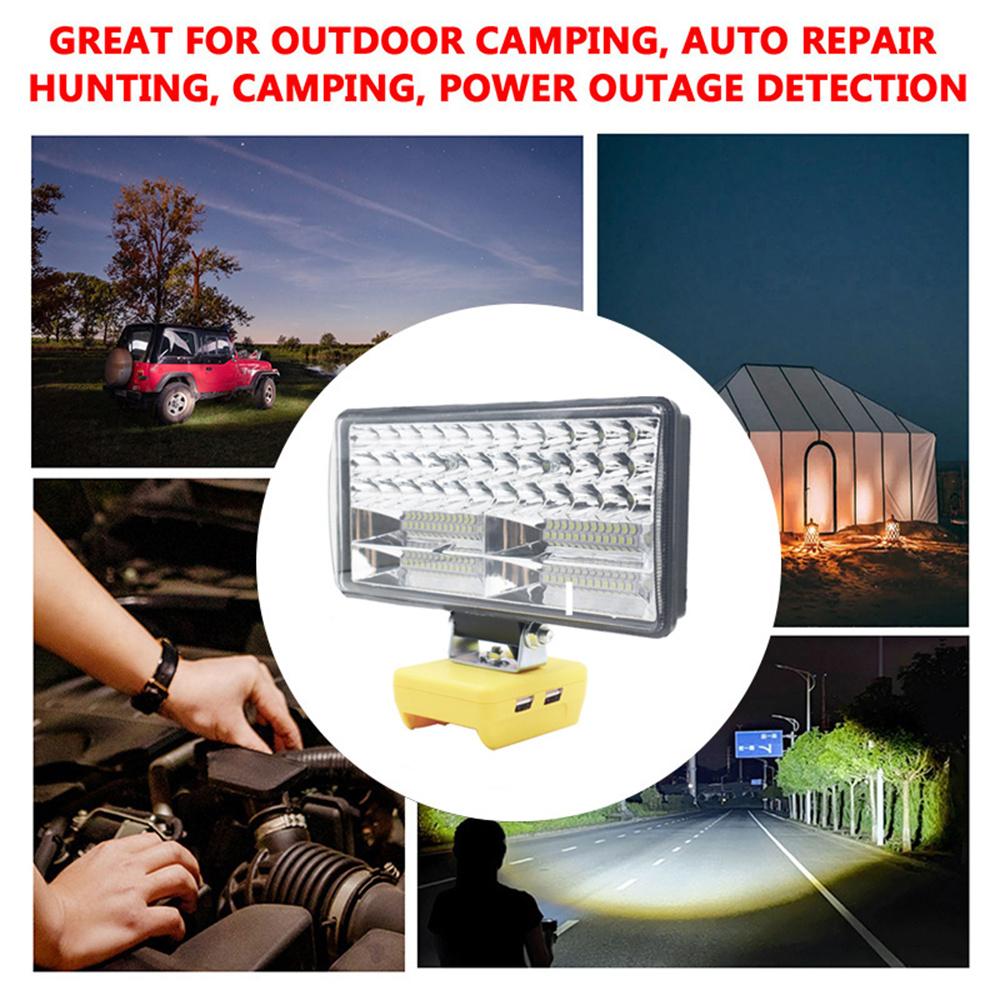 Wireless LED Work Light 8 inch 84LED 11800LM with Dual USB Port  For Batteries DCB206 DCB205 DCB204 DCB181