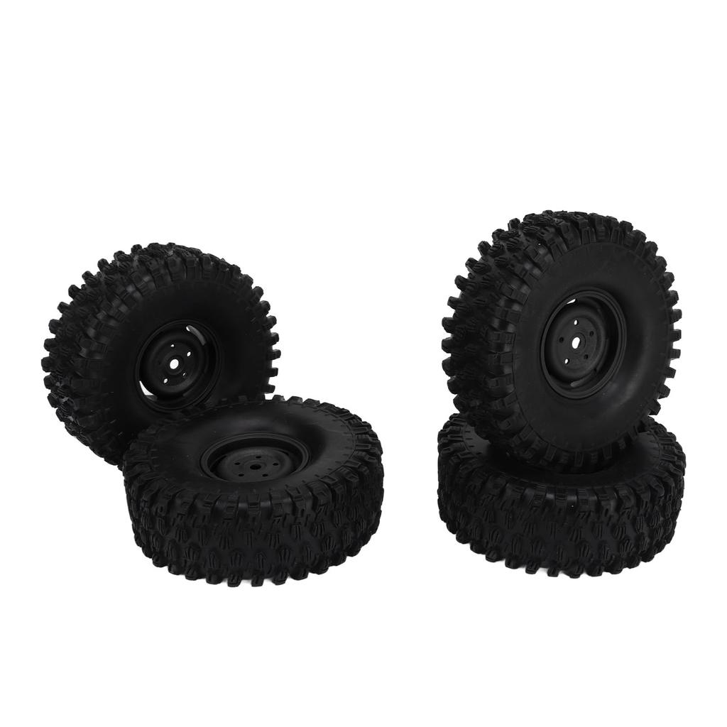 4PCS RC Wheel Set 1.9 Inch 120mm Diameter Plastic Tires for 1 10 Scale RC Off Road Car Black