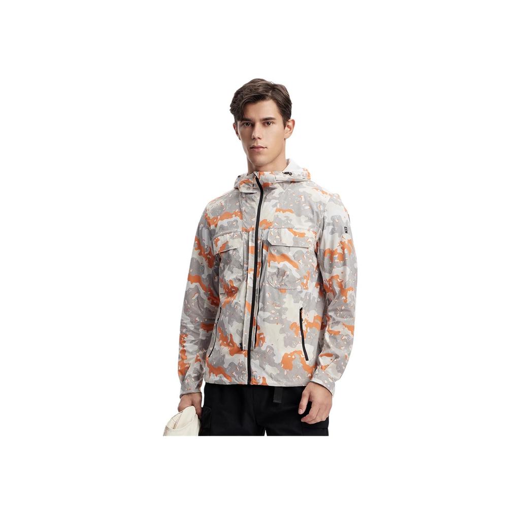 FILA Fleece Woven Loose Color Block Denim Jacket Men Jackets Rice-Color A11M417706FBG