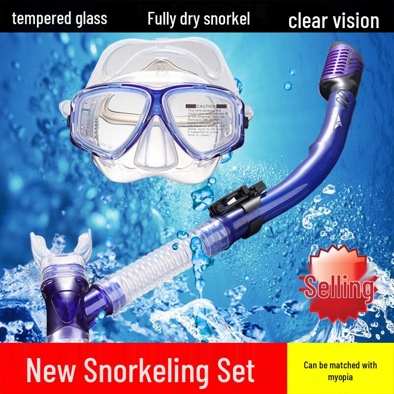SBART Prescription Snorkeling Mask with Full Dry Snorkel