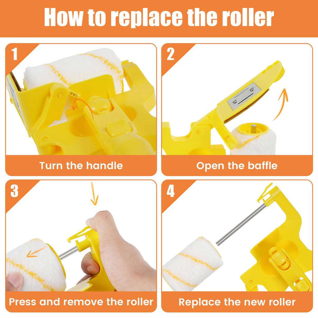 Paint Roller Set Foam Paint Roller with Handle High-Density Foam Paint Rollers Handheld Painting Brush for Door Window Ceiling