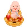 Solar Buddha Statue Solar Nodding Maitreya Car Ornament Decoration Shaking Head Toy for Wealth and