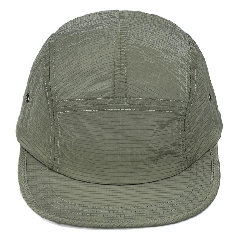 Five-Panel Nylon Camp Cap With 3D Embroidery Fashionable Hip Hop Style Winter Sports Camping Cycling Beach Scenes Custom Logo