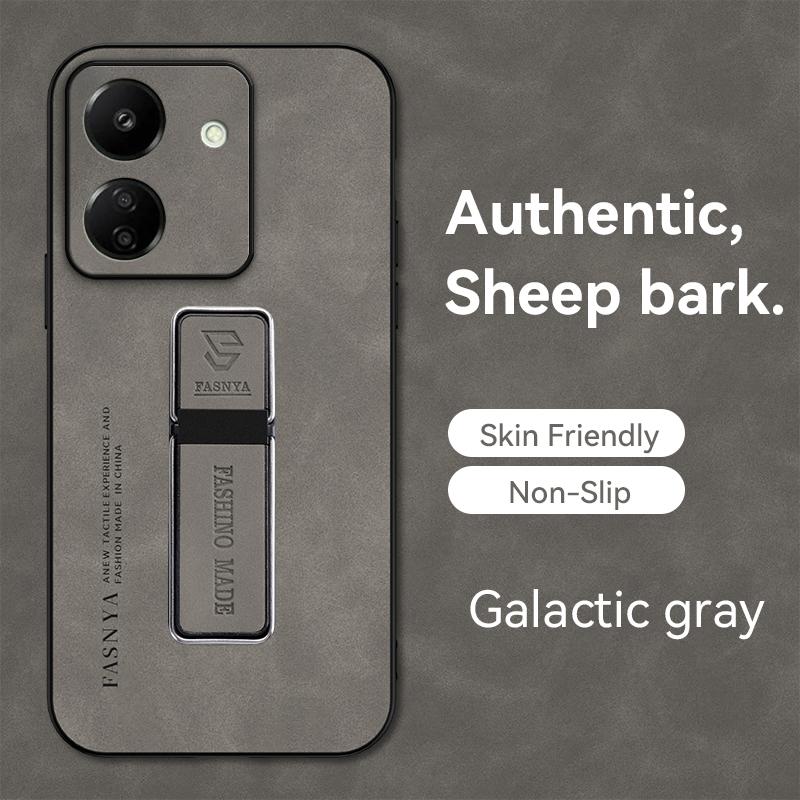 

Для POCO M6 4G овчинный магнитный кожаный чехол-держатель для телефона для Xiaomi POCOM6 F6 Pro X6 Neo M6Pro F5 X5 матовый силиконовый защитный чехол-подставка для задней панели POCO M6 Pro 4G серый