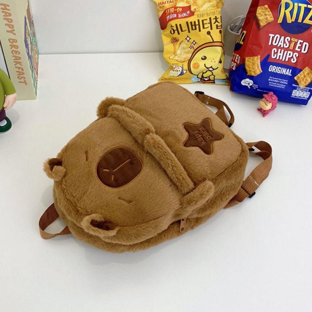 Big Capacity Capybara Crossbody Bag Large Capacity Capybara Plush Bag  Kids Birthday Gift