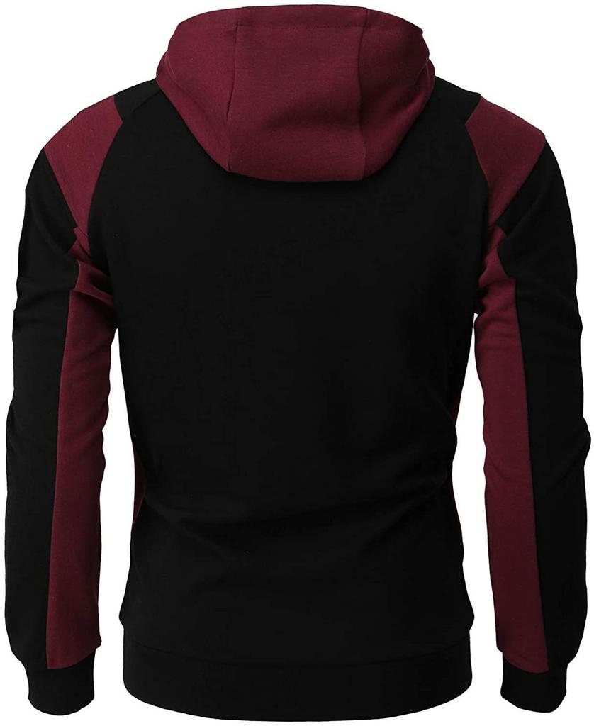 Men's Casual Patchwork Hoodie Jacket - Plus Size
