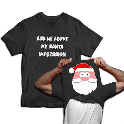 Erkekler Bana Noel Baba İzlenimimi Sorun Çevrilebilir Tişört Noel Baba Kostümü
