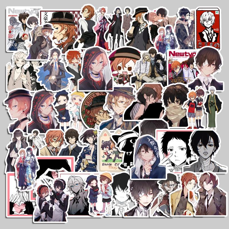 Bungo Stray Dogs Waterproof Laptop & Suitcase Stickers - 50 Sheets, No Residue, DIY Photo Album Decor.
