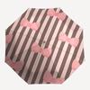 1pc Bowtie Stripes Automatic Open/close Folding Umbrella, Compact Portable Travel Umbrella, Durable Construction Yy251230132
