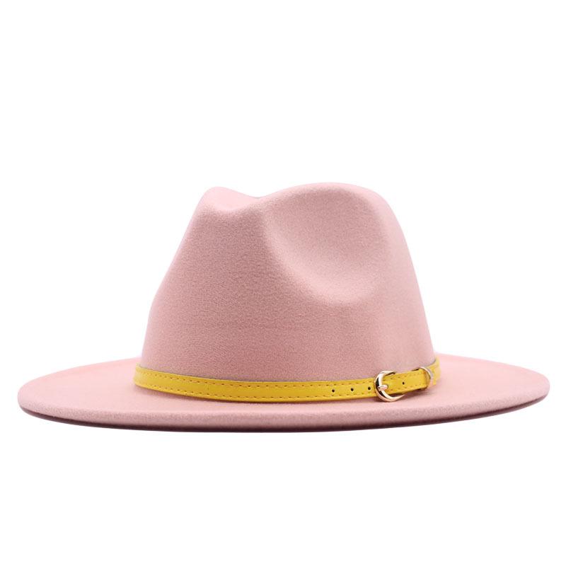 Women's Wool Fedora Hat with Flat Brim - Autumn/Winter Accessory in Solid Black Jazz Style