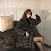 Women's Mid-length Wool Plaid Coat: Loose, Padded, Warm for Spring/Autumn