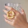 Minimalist Irregular Circle Design Chunky Ring In Stainless Steel 18K Gold Plated Statement Rings For Women Modern Chic Jewelry