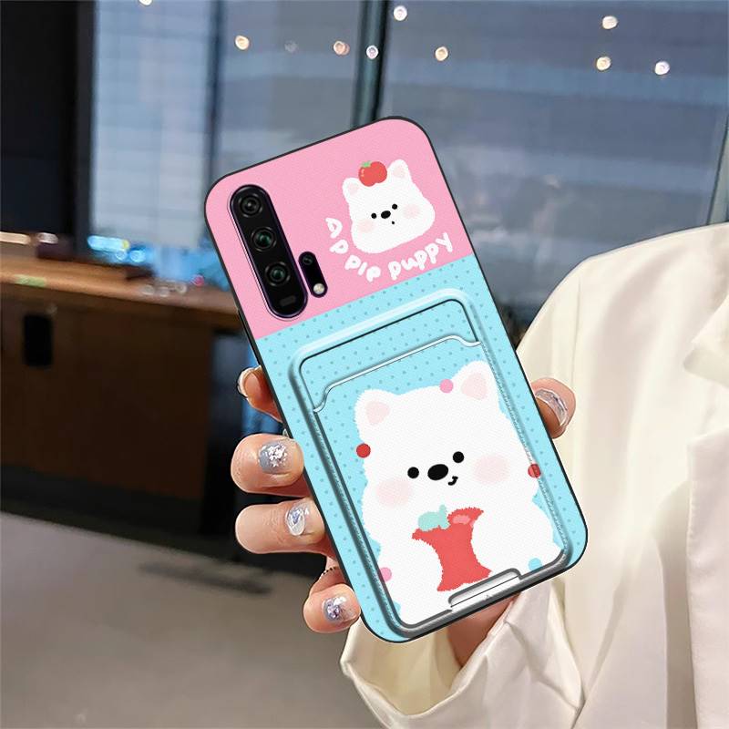 Protective Card Bag Phone Case For Huawei Honor 20 Pro Fashion Design Durable Cover Card Slot Waterproof Cartoon Cute