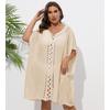 Women's Dress Large Size Women's Hand Hook Splicing Loose Beach Bikini Overcoat