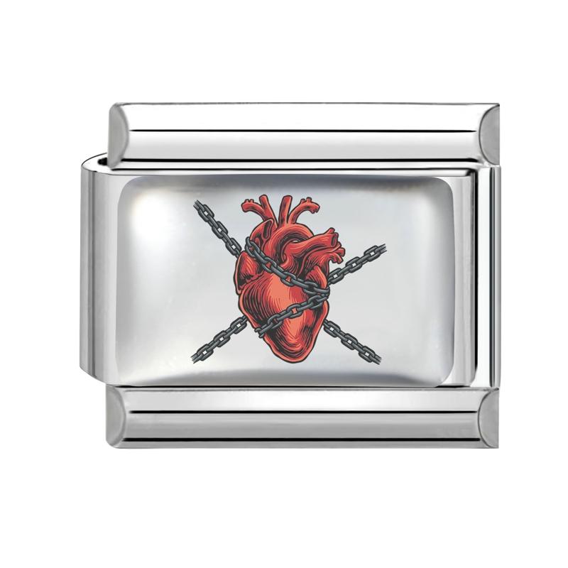 

1PC Stainless Steel Italian Bracelet Red Love Heart Eyes Lips Charm For Female Elastic 9mm Links DIY Making Jewelry Party Gifts
