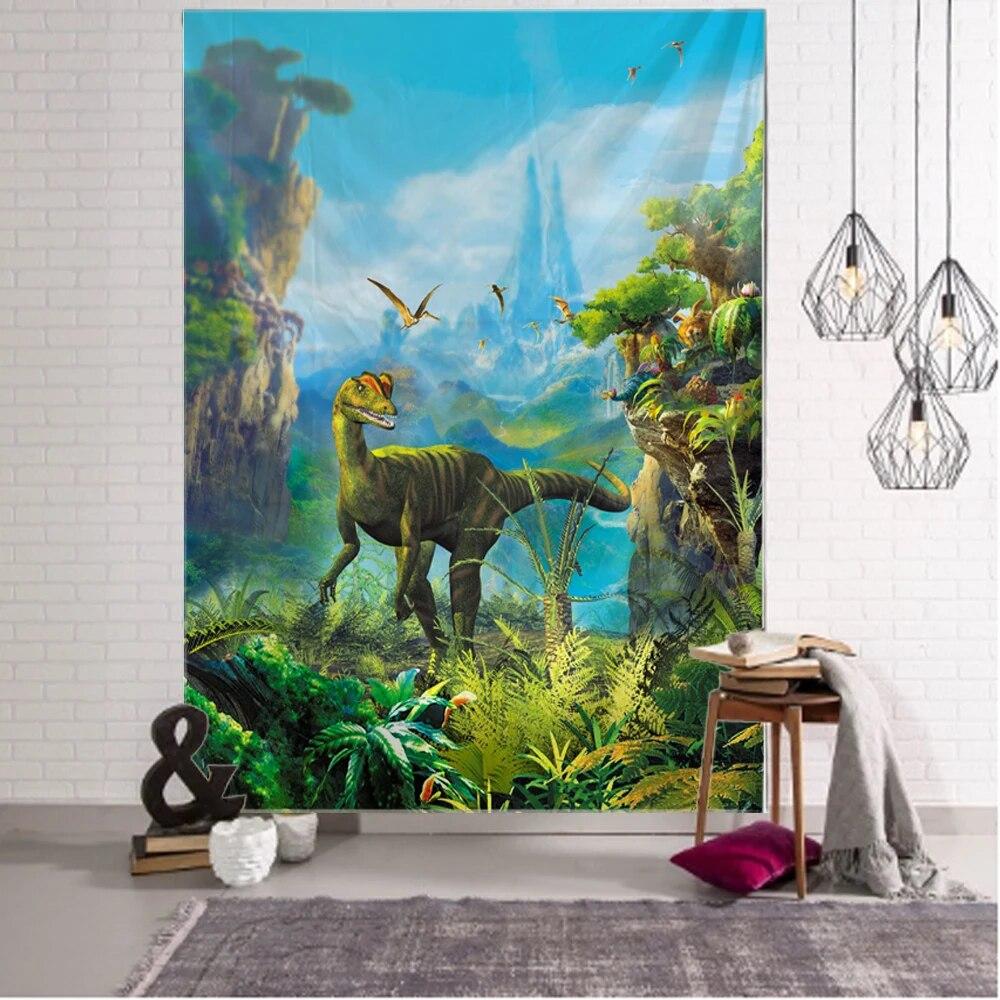 Гобелен с динозавром на стене — фото 19