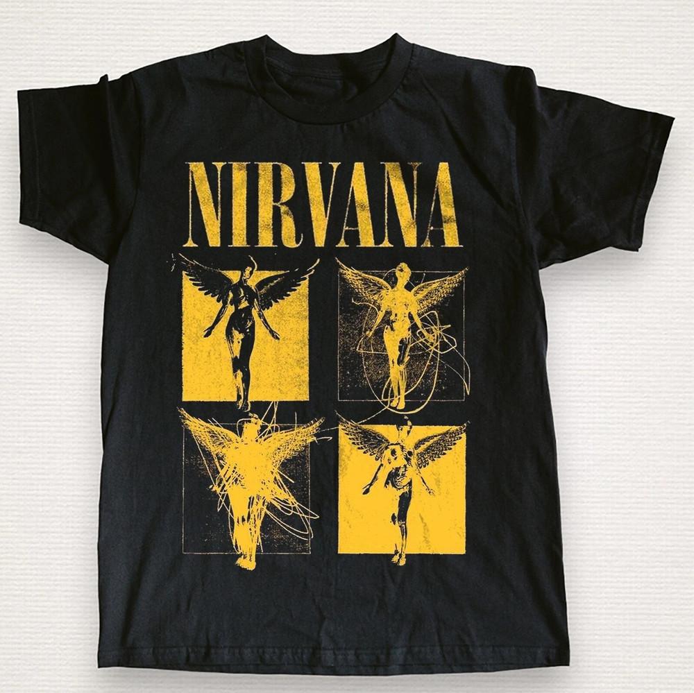 

Группа NIRVANA IN UTERO Хлопковая черная унисекс футболка Размеры S-5XL Унисекс футболка M