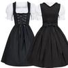 Elegant Black Oktoberfest Costume Featuring Unique Puff Sleeve Design For Womens Fashion
