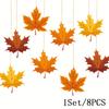 Autumn Maple Leaf Garland Decorations - Rustic Paper Hanging Ornaments for Thanksgiving,Harvest Parties, Halloween, Housewarming