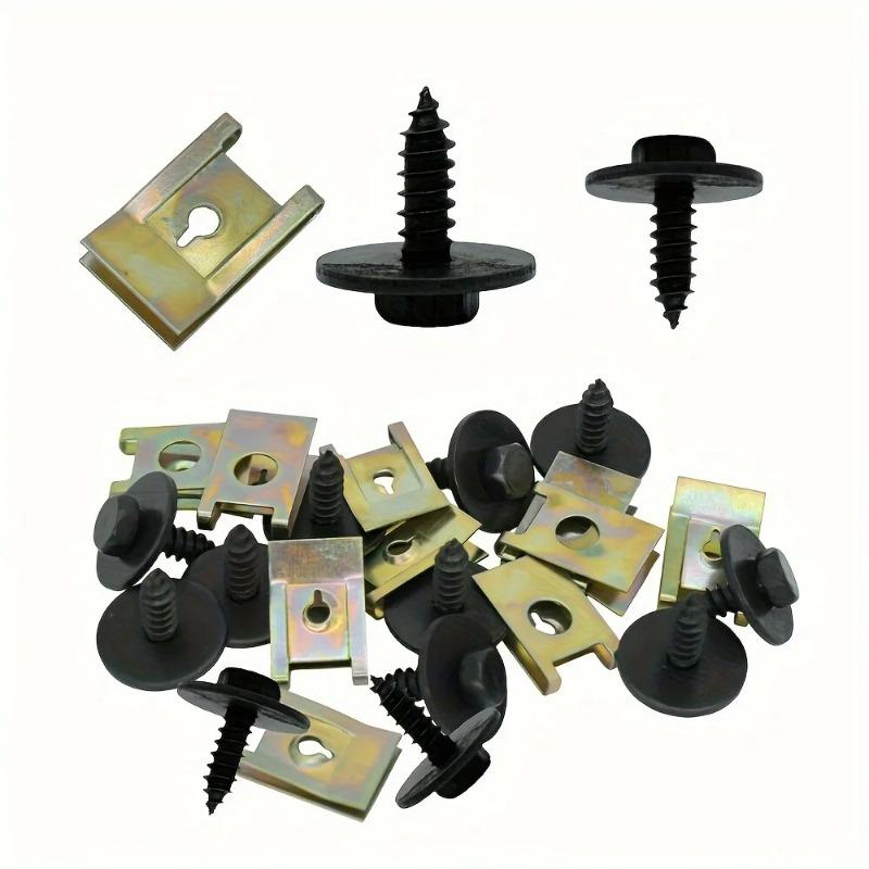 Metal Screw Base U Clip Auto Fastener for Car Fender Bumper Protection Interior Modification Parts