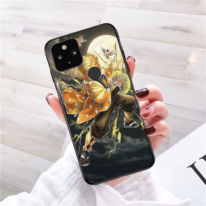 כיסוי טלפון אנימה Demon Slayer Agatsuma Zenitsu לגוגל פיקסל 7 פרו 7 6A 6 פרו 5A 4A 3A פיקסל 4 XL פיקסל 5 6 4 3 XL 3A XL 2 XL