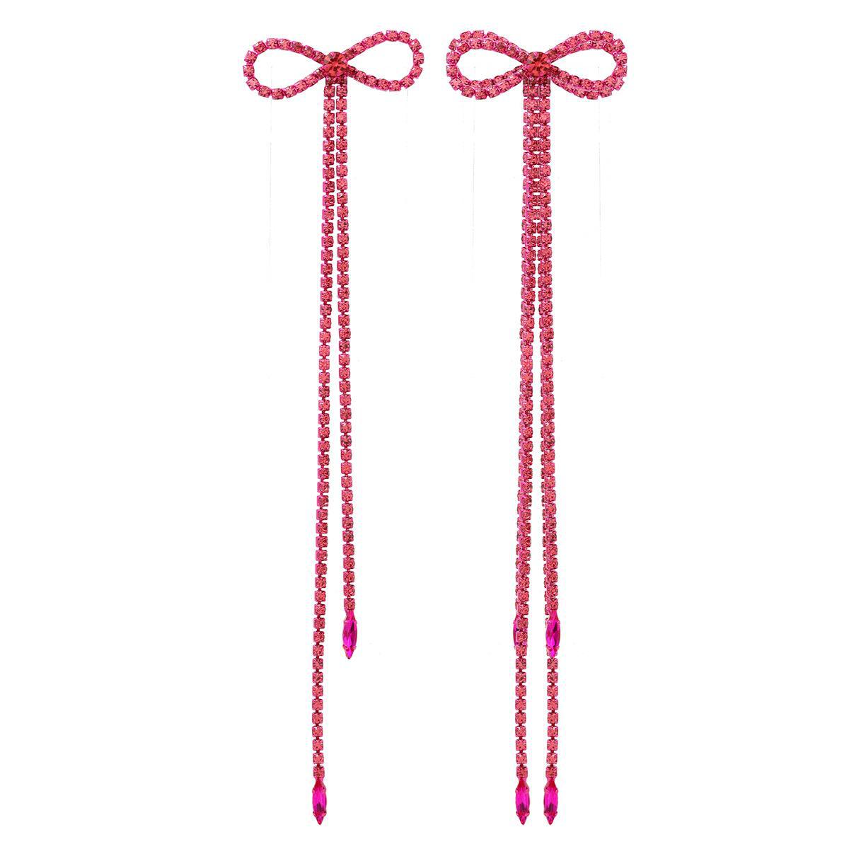 

Серьги-кисточки с супердлинным бантом: Европейский и американский стиль свадебной феи розы красного