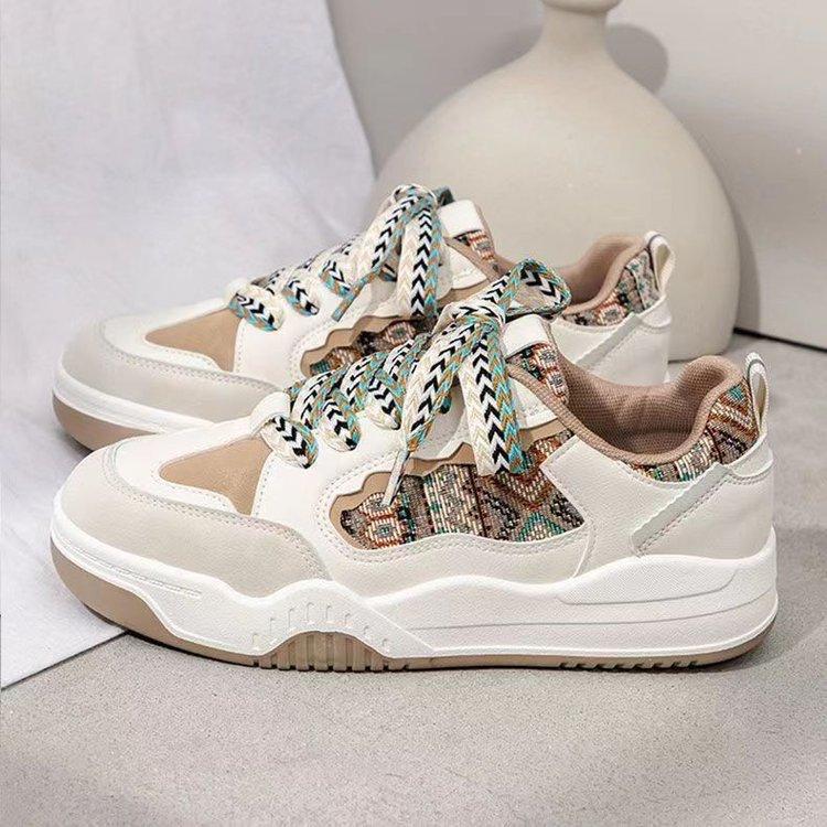 

Новые весенние винтажные туфли для скейтборда с толстой подошвой в тон, студенческая спортивная повседневная обувь Wild Tide, женская обувь 35