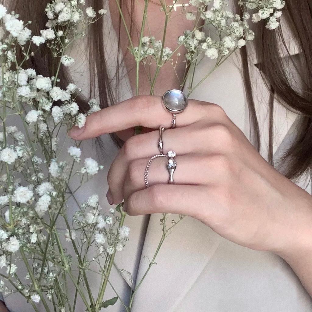 Niche Design Open Ring For Women, Personality, Fashion, High Sense, Cold Wind Crystal Ball, Adjustable Index Finger Ring