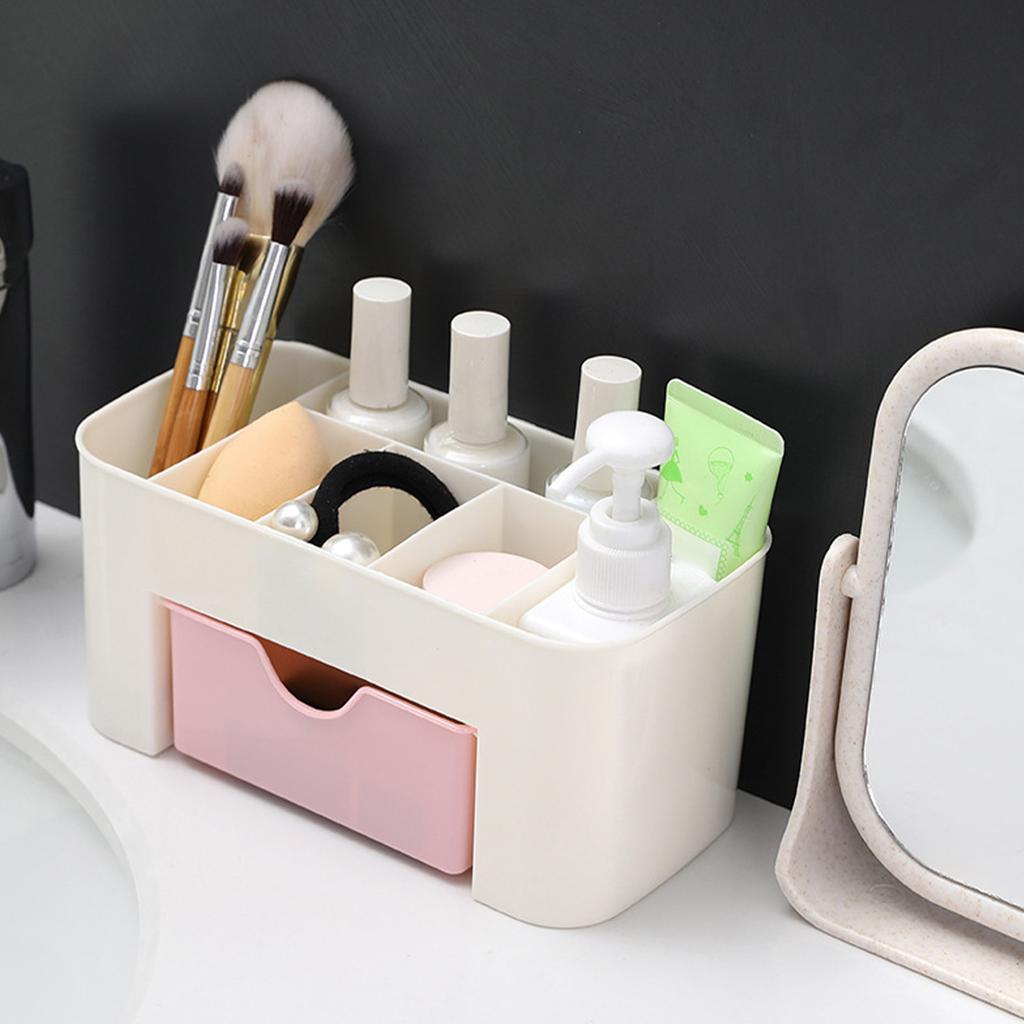 Schreibtisch Schubladen Organizer Multifunktional Ordentliche Organisation Kunststoff Make-up Schmuck Aufbewahrungsbox Hellrosa