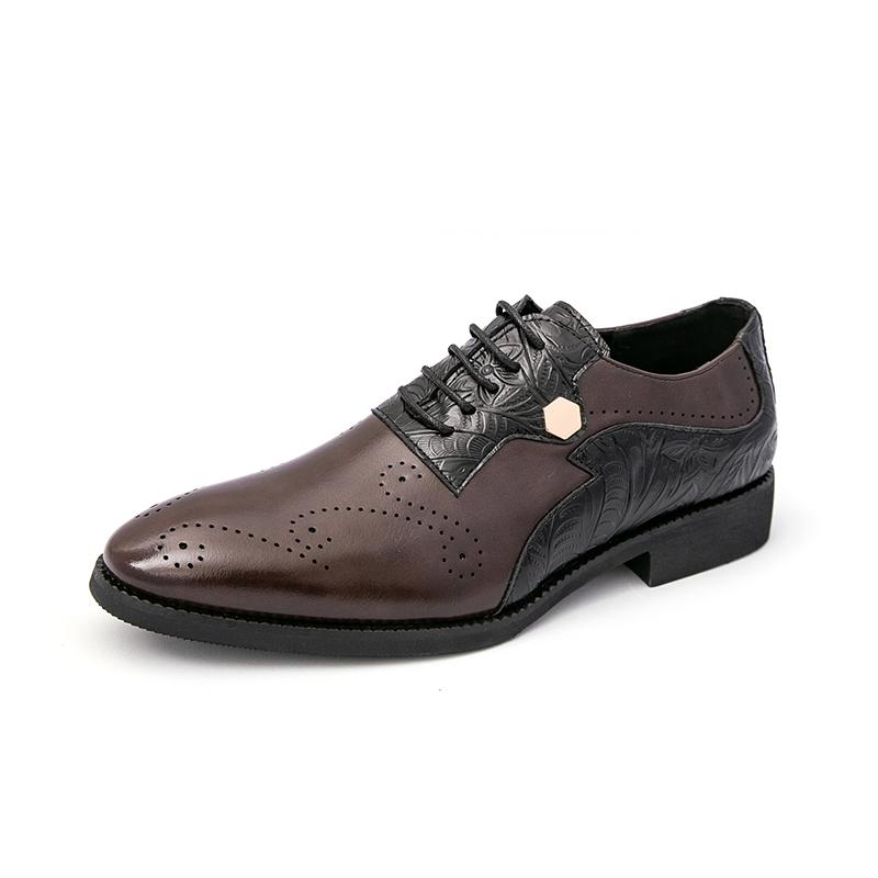 

2026 New autumn British-style business formal lace-up casual shoes Brock carved fashionable and trendy leather shoes for men 38