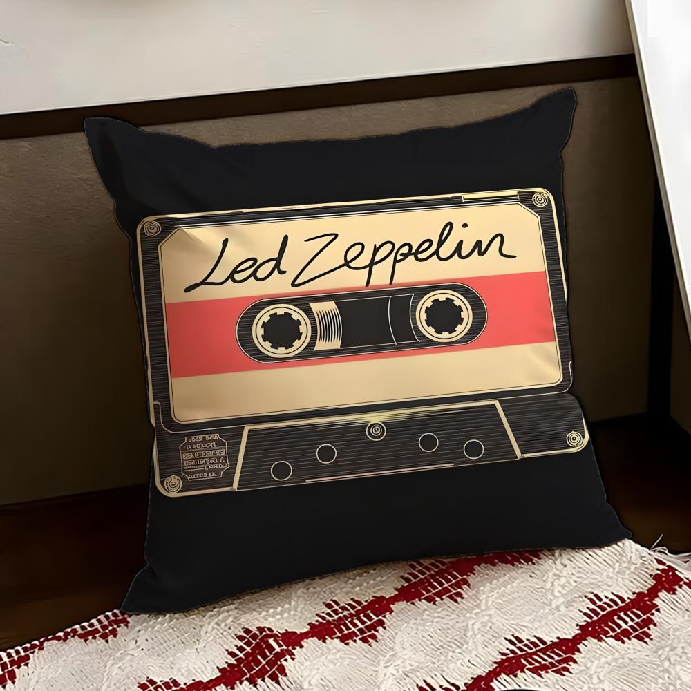 Music Tape Print Cushion Cover Reversible Soft Durable Pillow Cover Home Car MultiScene Use for Daily Comfort