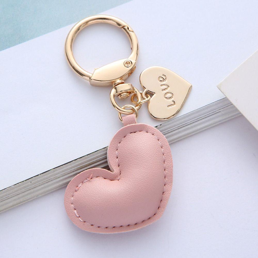 PU Leather Love Keychain Bag Decoration Bag Pendant Trendy PU Leather Hanger  Women