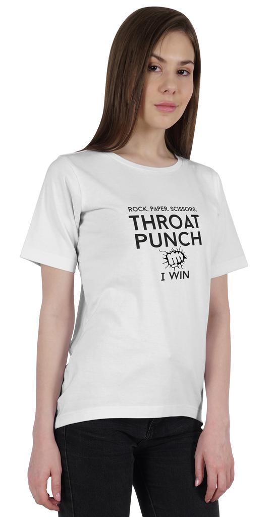 Inkmeso Tee For Womens    Rock. Paper. Scissors. Throat Punch I Win   Funny 80s 90s Retro Graphic