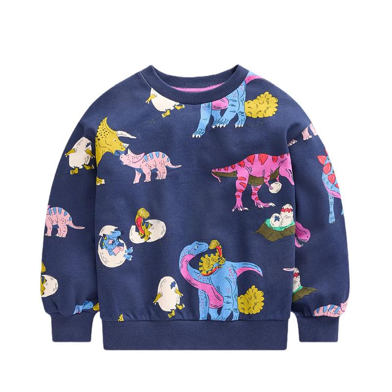 Jumping Meters 2-7T Dinosaurs Boys Sweatshirts Animals Print Long Sleeve Baby Hooded Sport Shirts Autumn Spring Clothes