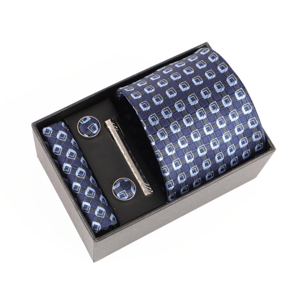 Luxe Heren Jacquard Borduurdas Cadeauset met Gepersonaliseerd Logo Ontwerp