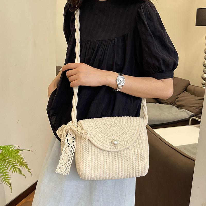 Trendy Ins Style Woven Small Square Bag For Women Casual Street Fashion Accessory