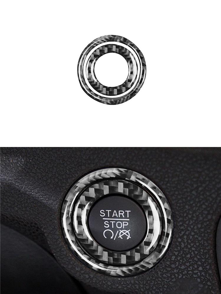 

Carbon Fiber Car One Click Start Button Decoration Ring Trim Cover Stickers For Dodge Challenger 2015-2020 Styling Accessories