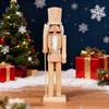 Yousheng 38CM Christmas Wooden Unfinished Nutcracker Figurine DIY Blank Unpainted Soldier Figure Festival Holiday Party Ornament Decoration