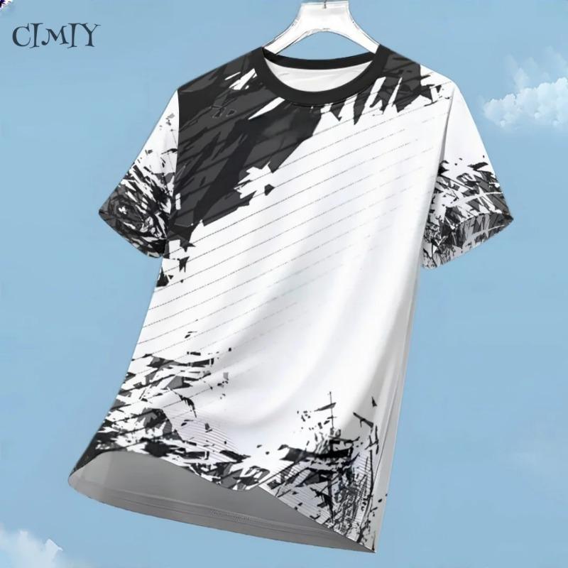 Koszulka Sportowa Casualowa Męska Dry Fit Koszulka Outdoor Bieganie Kolarstwo Krótki Rękaw Oddychająca Odzież na Siłownię T-shirt z Okrągłym Dekoltem