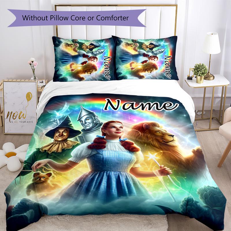3pcs The Wizard of Oz4 Cover Set - Personalized Name, HD Printed Bedding with 1 Cover and 2 Pillowcases - Perfect for Home Decor, Easy Care