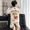 Boys Cotton Pajama Set Long Sleeve Thin Sleepwear Cartoon Print Hoodie Style Home Wear Kids 8