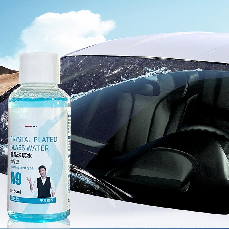 Limpiacristales para Coche 50ml Limpiador de Cristales Eliminador de Manchas de Agua Cristalizado Agua para Cristales Hidrofóbico Parabrisas de Coche Aceite